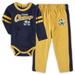 Newborn & Infant Navy/Gold Notre Dame Fighting Irish Little Kicker Long Sleeve Bodysuit Sweatpants Set