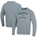 Men's Under Armour Gray Navy Midshipmen Baseball All Day Arch Fleece Pullover Sweatshirt