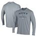 Men's Under Armour Gray Navy Midshipmen Baseball Performance Long Sleeve T-Shirt