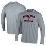 Men's Under Armour Gray Texas Tech Red Raiders Softball Performance Long Sleeve T-Shirt