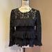 J. Crew Tops | J.Crew Pleated Tiered Lace Top | Color: Black | Size: 00