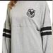 Disney Tops | Disney Women's Mickey Mouse Long Sleeve Jersey Heather Grey Size Large | Color: Black/Gray | Size: L