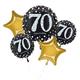 Amscan 3787801 - Bouquet Folienballons Happy Birthday 70, 5 Ballons, Geburtstag, Dekoration, Geschenk