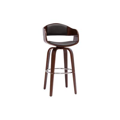 Design-Barhocker drehbar schwarz und dunkles Holz h 67 cm gao Image