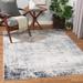 Texanna 6'7" Square Modern Contemporary Bohemian Abstract Light Gray/Gray/Light Blue/Navy/Off White Area Rug - Hauteloom