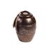 Dark Brown Ceramic Storage Canister with Brown Tassel - 4.25" dia x 6.25" H