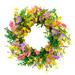 Puleo International 24" Artificial Daisy Floral Spring Door Wreath, Multicolor