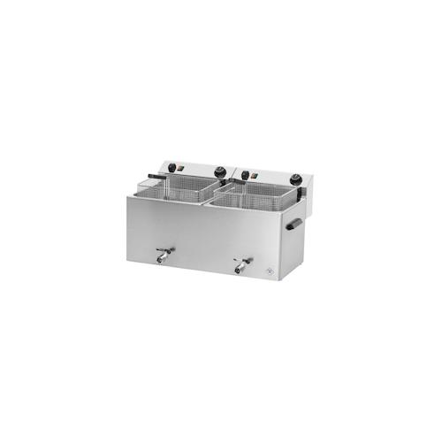 Elektro Doppel-Fritteuse Friteuse Standgerät 2x 11 Liter 720x420x370mm Fritöse