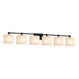 Fusion Tetra 6-Light Bath Bar - Oval Shade - Black - Opal - LED