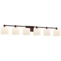 Fusion Tetra 6-Light LED Oval Bath Bar - Opal - Bronze