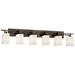 Fusion - Aero 6-Light LED Square Bath Bar - Flat Rim - Ribbon - Bronze