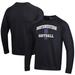 Men's Under Armour Black Northwestern Wildcats Softball All Day Arch Fleece Pullover Sweatshirt