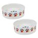 Rainbow Paw Pet Bowl, 3.75 Cups, Set of 2, Large, Multi-Color