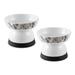 Raised Marble Pet Bowl, 1.33 Cups, Set of 2, Medium, White