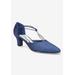 Wide Width Women's Moonlight Pumps by Easy Street® in Navy Glitter (Size 10 W)