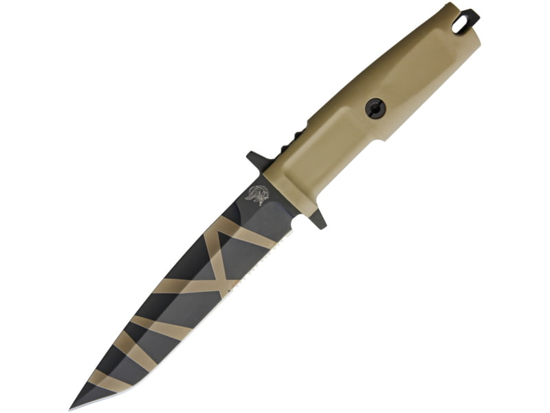 Extrema Ratio Col Moschin Desert Warfare Knife 6.25" partially serrated Bohler N690 stainless tan Desert tan Forprene handle 0125DW
