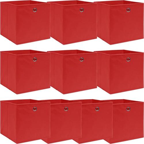 10 Stk. Aufbewahrungsboxen,Werkzeugaufbewahrung Rot 32×32×32 cm Stoff vidaXL