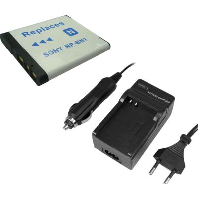 Angebot im set: Trade-shop Kamera Li-Ion Akku + Akku Ladegerät mit kfz Adapter ersetzt Sony NP-BN1 Image