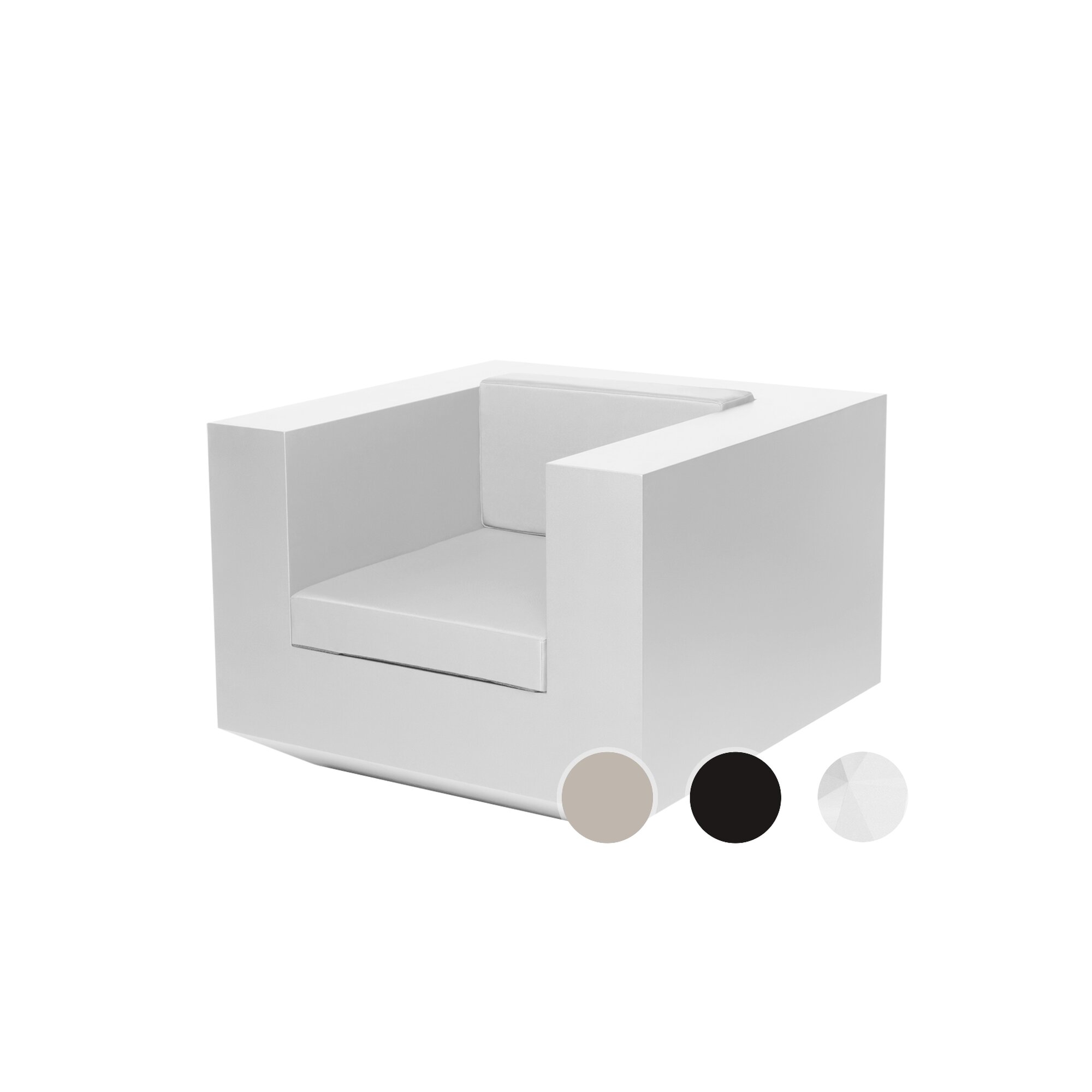 Vondom »VELA« Outdoor Lounge Sessel Black / Lackiert Hochglanz
