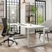 Compel Pivit Reversible Desk Wood/Metal in Gray | 30" H x 60" W x 24" D | Wayfair PIV-OF-6024-WHT-SLV-BNDL