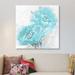 East Urban Home Flower Bloom in Aqua I by Jesse Stevens - Wrapped Canvas Print in Blue/Green/White | 18 H x 18 W x 1.5 D in | Wayfair