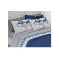 Completo letto in flanella snow man con stampa fotografica made in italy in 3 misure Blu