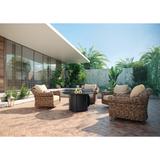 Cayman 5 Piece Sunbrella Fire Pit Chat Set, Heritage Brown