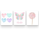 Outside In Art Studio Pastel Inspirational Butterfly Artwork, 3 Piece Set Paper Prints Paper | 10 H x 8 W x 0.06 D in | Wayfair