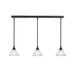 Wildon Home® 3-Light Linear Pendalier w/ Hang Straight Swivel Glass in Brown | 12 H x 44 W x 7.25 D in | Wayfair 49DB4D59A1104421894BDE4677FF6D18