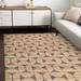 Black/Brown 96 x 60 x 0.2 in Area Rug - George Oliver Geometric Area Rug Leather/Cotton/Jute & Sisal | 96 H x 60 W x 0.2 D in | Wayfair