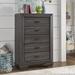 Gracie Oaks Argenta 5 Drawer Chest Wood in Brown/Gray | 50.24 H x 33.86 W x 16.54 D in | Wayfair 26EE47E1C419498594721BB87006E9FB