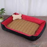 Tucker Murphy Pet™ Four Seasons Generic Dog Kennel Pet Mat Dog Supplies Kennel Cotton in Black/Red | 6 H x 27.5 W x 21.65 D in | Wayfair