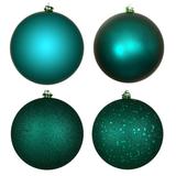The Holiday Aisle® 4 Piece Décor Solid Ball Ornament Set Plastic in Green/Blue | 2.75 H x 2.75 W x 2.75 D in | Wayfair