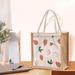 Gracie Oaks Portable Picnic Tote Bag Cotton Canvas in White | 8.66 H x 7.87 W x 5.12 D in | Wayfair 383458D9B0DF4C5692E48DB63F5BC0F1