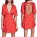 Free People Dresses | Free People Coral Red Floral Dress | Color: Pink/Red | Size: 4