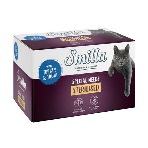 Sparpaket Smilla Schale Sterilised 24 x 100 g - Pute mit Forelle