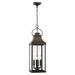 Capital Lighting 9" W X 29.5" H Outdoor 4-Light Hanging Lantern In Black w/ Clear Glass Aluminium/Metal in Brown | 29.5 H x 9 W x 9 D in | Wayfair