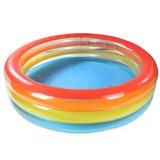 Northlight Seasonal 6.5' Inflatable Multi Color 3 Ring Transparent Swimming Pool Plastic in Blue | 20 H x 73.5 W x 73.5 D in | Wayfair