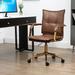 Mercer41 Dareece Leather Office Chair w/ Swivel, Height Adjust & Tilt Function Upholstered in Brown | 34.21 H x 22.04 W x 22.5 D in | Wayfair