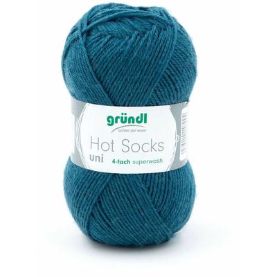 Wolle Hot Socks uni 50 g petrol Handarbeit - Gründl