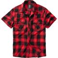 Brandit Checkshirt Kurzarmhemd, schwarz-rot, Größe 3XL