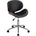 Yaheetech Armless Faux Leather Chair Swivel Chair for Home Office