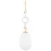 Marina 1 Light Pendant Aged Brass/Textured White Combo