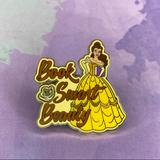 Disney Accessories | Book Smart Beauty Belle Disney Pin | Color: Gold/Yellow | Size: Os