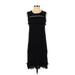 J.Crew Factory Store Casual Dress - Shift Crew Neck Sleeveless: Black Print Dresses - Women's Size X-Small