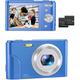 Digital Camera, Zostuic HD 1080P Vlogging Camera 2.4" LCD Compact Camera with 16X Digital Zoom,Powerful Cameras for Photography, Portable Mini Camera for Adult, Beginners, Kids (Blue)