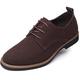 Mens Suede Shoes Dress Shoes Classic Oxford-Fashion Lace Up Derby Shoes Brown UK 9