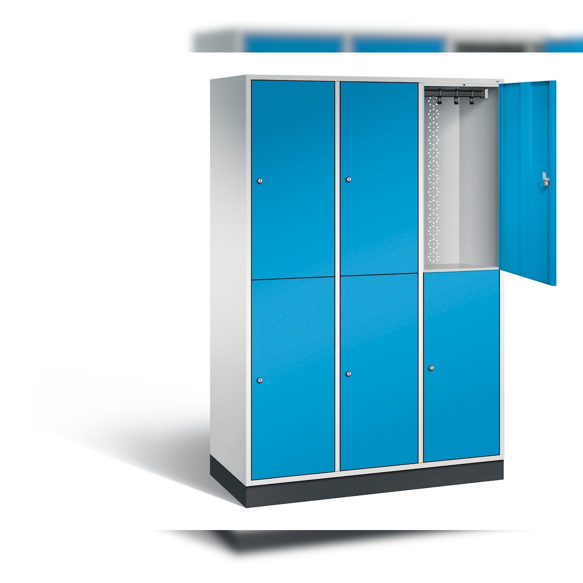 Doppelstöckiger Stahl-Garderobenschrank Intro XL Image