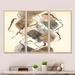 Design Art Gold Glam Squares III - Modern & Contemporary Framed Canvas Wall Art Set Of 3 Canvas, Wood in White | 20 H x 36 W x 1 D in | Wayfair