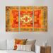 Design Art Moroccan Orange Tiles Collage II - Bohemian & Eclectic Framed Canvas Wall Art Set Of 3 Canvas, in White | 28 H x 36 W x 1 D in | Wayfair